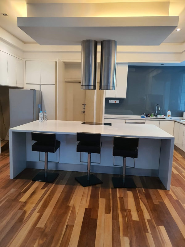 Interior design kitchen with counter top