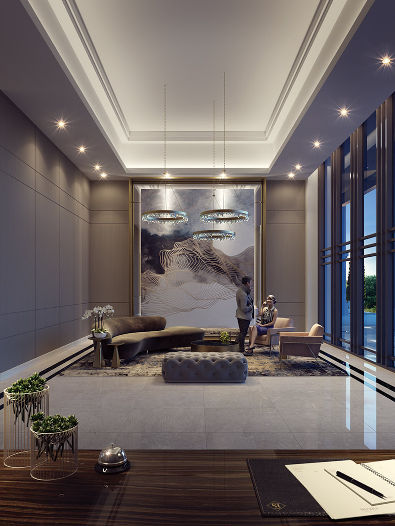 Posh luxury lobby area
