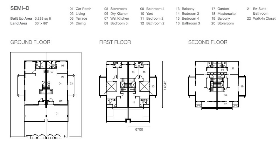 Semi detached floor plan