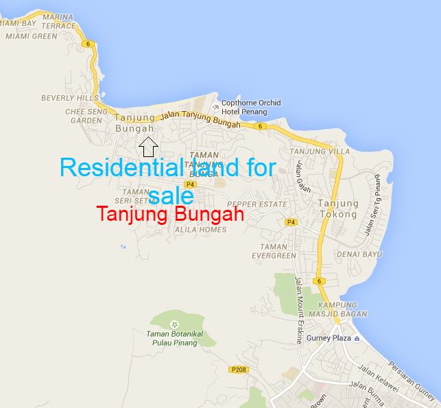 Tanjung Bungah land location map