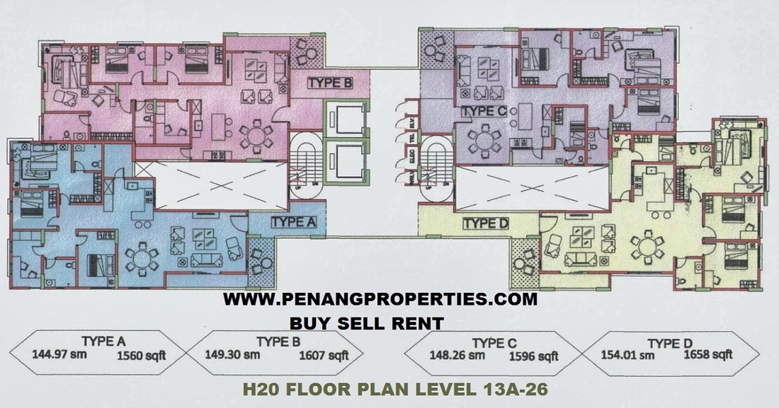H2O condo type and floor layout plan
