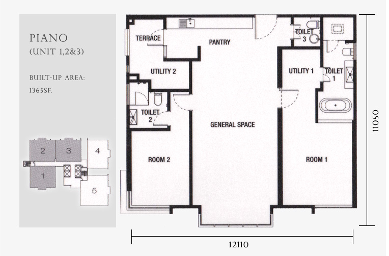 Type Piano floor plan and layout