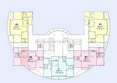 Floor plan and unit layout type A & B
