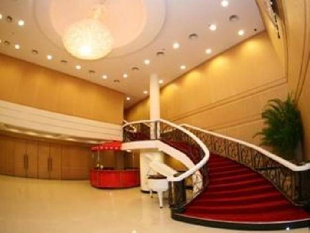 Hotel interior view of the grand stairway
