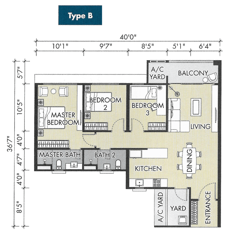 Type B floor plan
