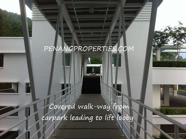Covered walkway to multi-storey car park