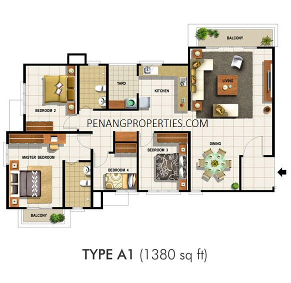 Type A1 floor plan