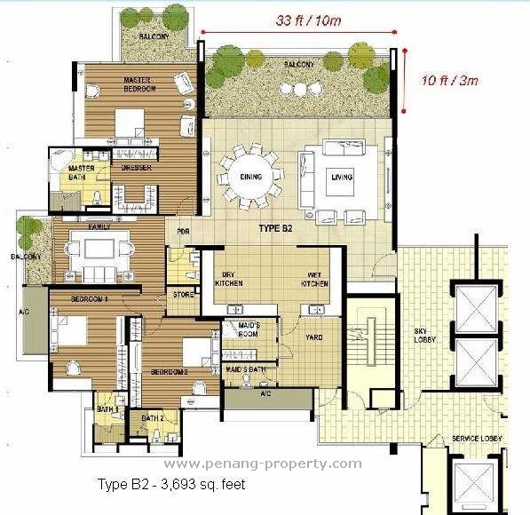 Type B floor plan layout