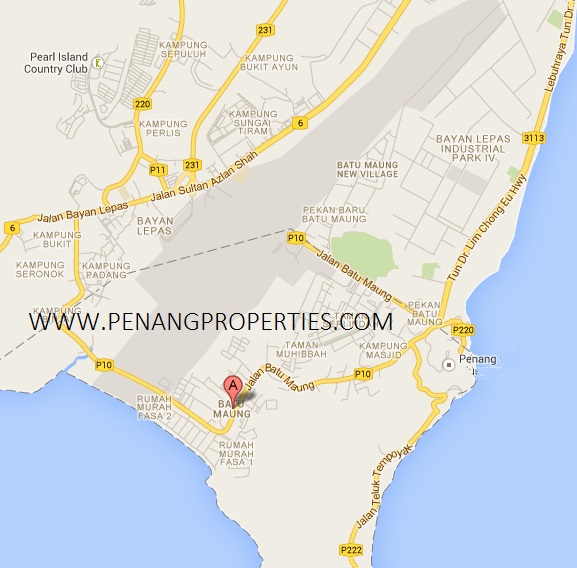 Bayan Lepas Batu Maung factory and wharehouse location map