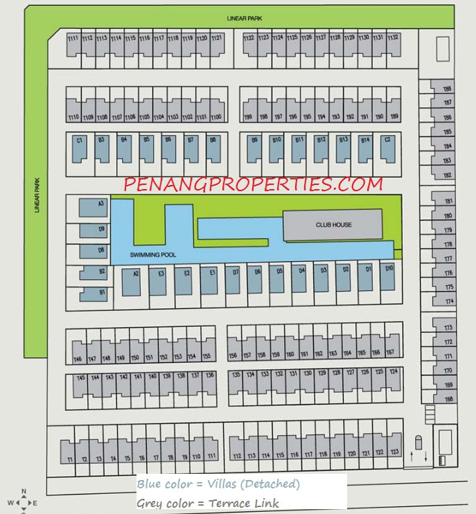 Site plan and layout of Permai Gardens