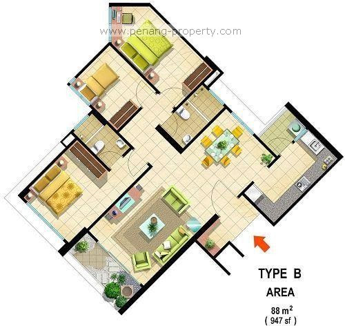 Type B floor plan