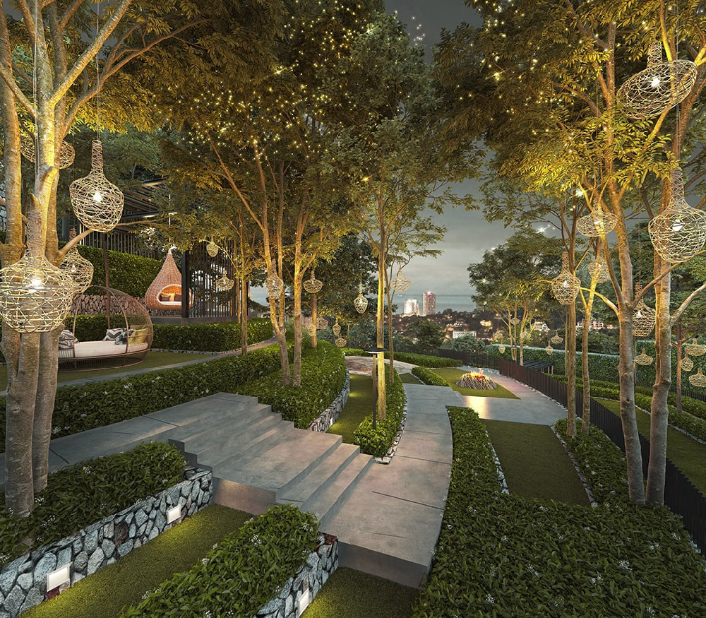 Enchanting landscape foot path