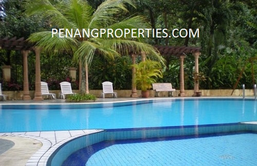 Swimming pool with table and chairs