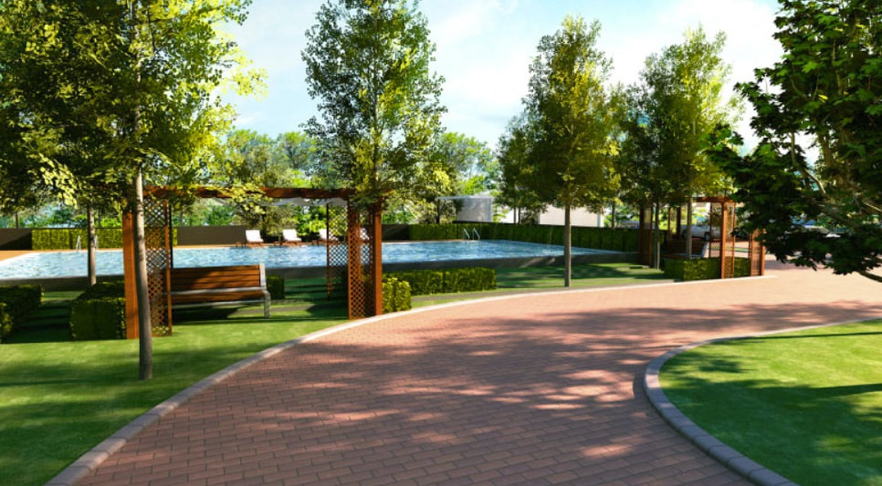 Landscaped driveway