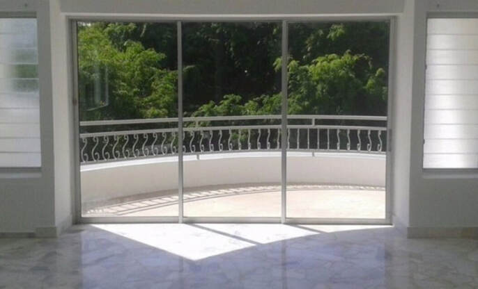The apartment with a big balcony