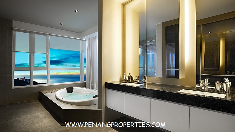Luxury bathroom with stunning views
