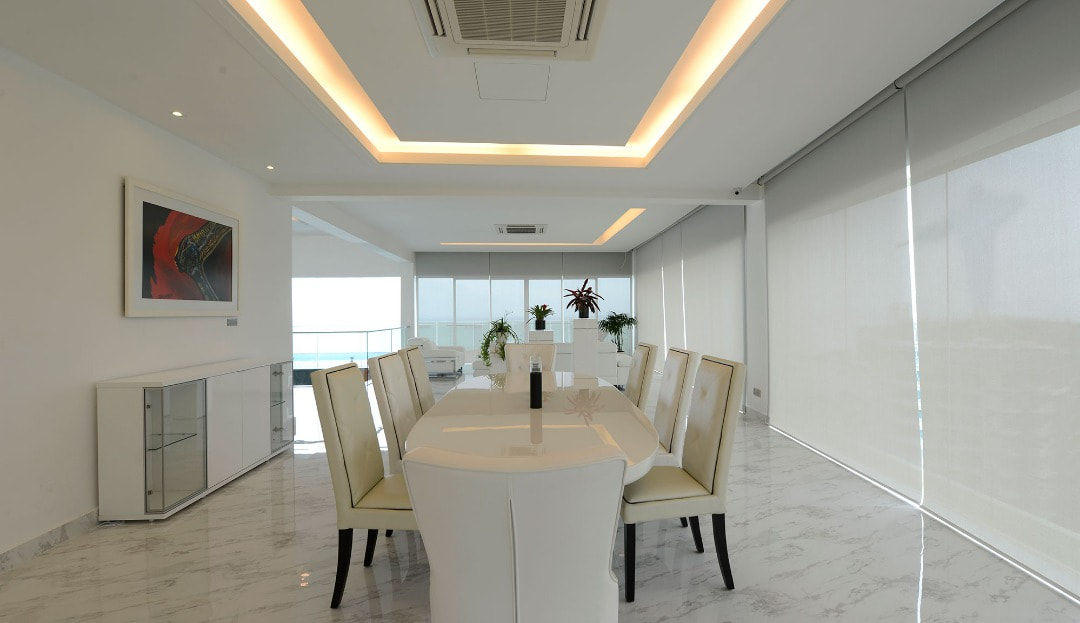 High ceiling and large windows